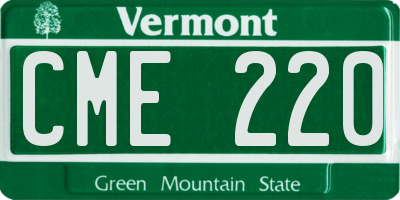 VT license plate CME220