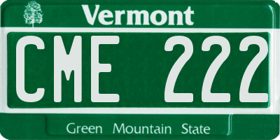 VT license plate CME222