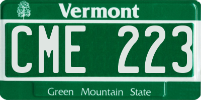 VT license plate CME223