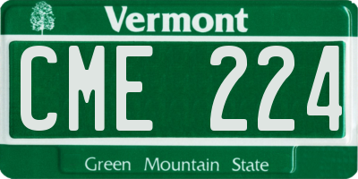 VT license plate CME224
