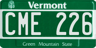VT license plate CME226