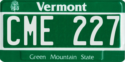 VT license plate CME227