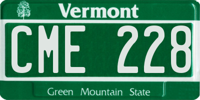 VT license plate CME228