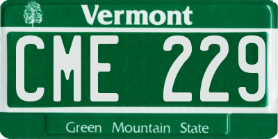 VT license plate CME229