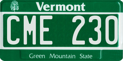 VT license plate CME230
