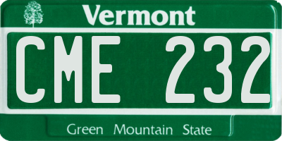 VT license plate CME232