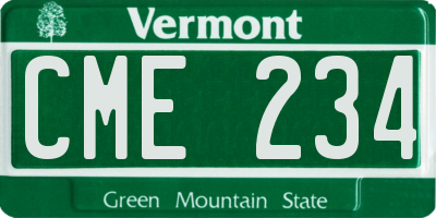 VT license plate CME234