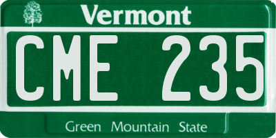 VT license plate CME235