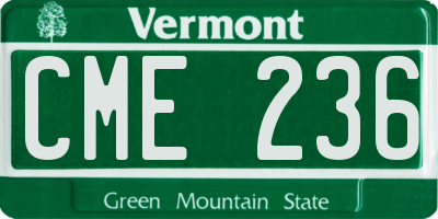 VT license plate CME236
