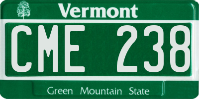 VT license plate CME238