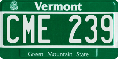 VT license plate CME239