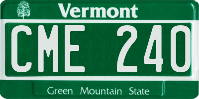 VT license plate CME240