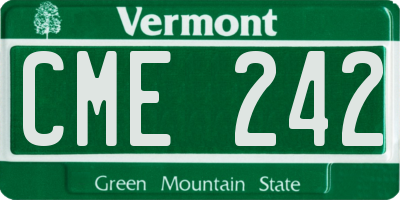VT license plate CME242