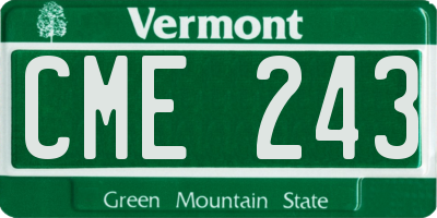 VT license plate CME243
