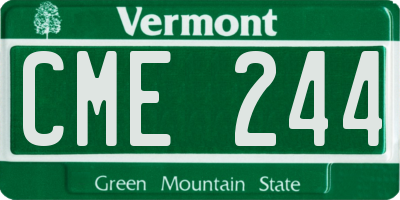 VT license plate CME244