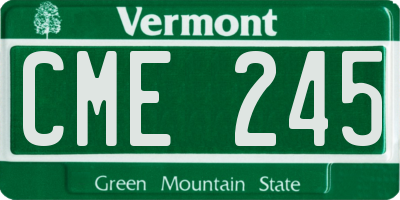 VT license plate CME245