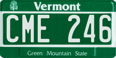 VT license plate CME246