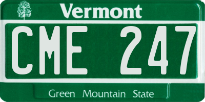 VT license plate CME247
