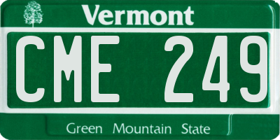 VT license plate CME249