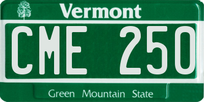 VT license plate CME250