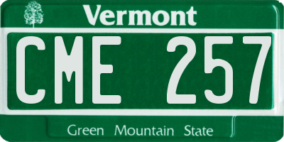 VT license plate CME257