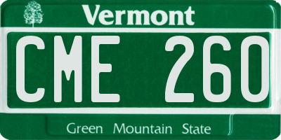VT license plate CME260