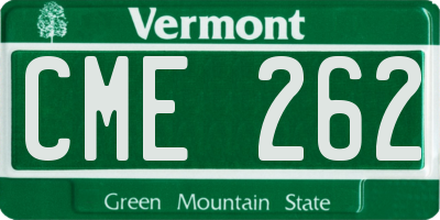 VT license plate CME262
