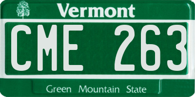 VT license plate CME263
