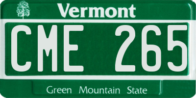 VT license plate CME265