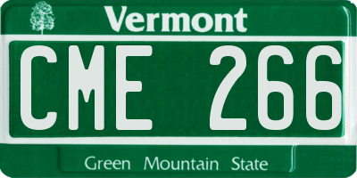 VT license plate CME266