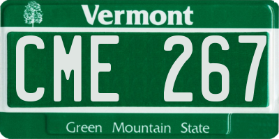 VT license plate CME267