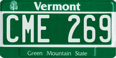 VT license plate CME269
