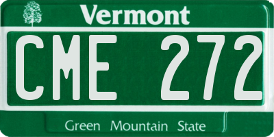 VT license plate CME272