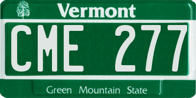 VT license plate CME277
