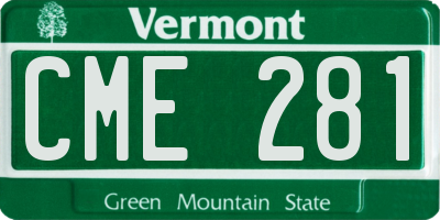 VT license plate CME281