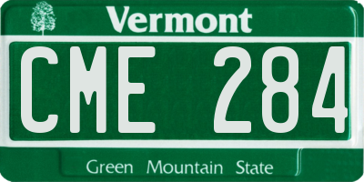VT license plate CME284