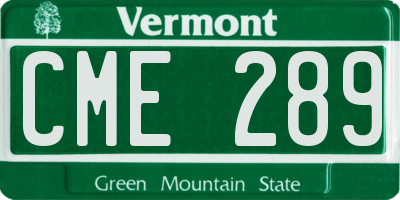 VT license plate CME289