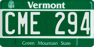 VT license plate CME294