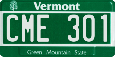 VT license plate CME301