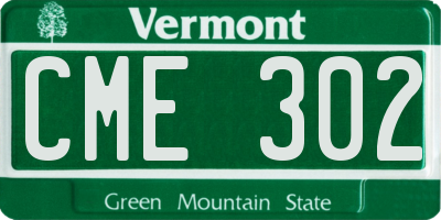 VT license plate CME302