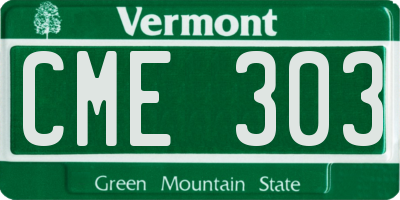 VT license plate CME303