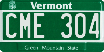 VT license plate CME304