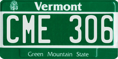 VT license plate CME306