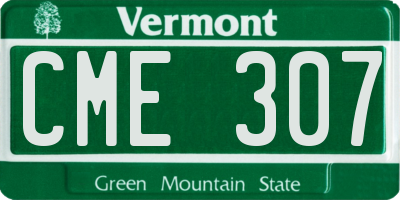 VT license plate CME307