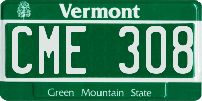 VT license plate CME308