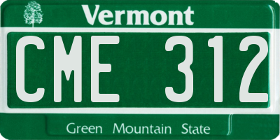 VT license plate CME312