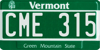 VT license plate CME315