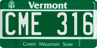 VT license plate CME316