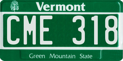 VT license plate CME318