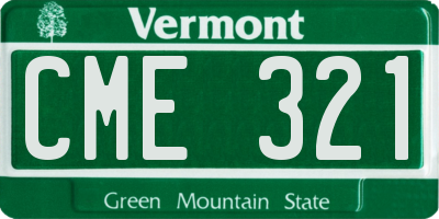 VT license plate CME321